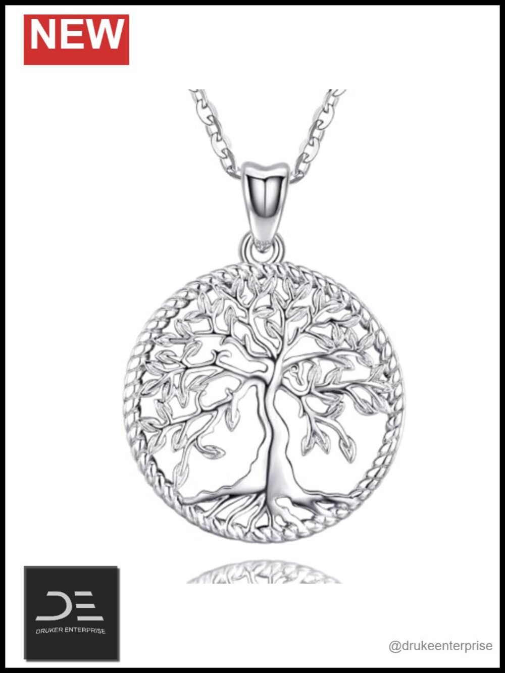 Sterling Silver Tree of Life Pendant Necklace 18in